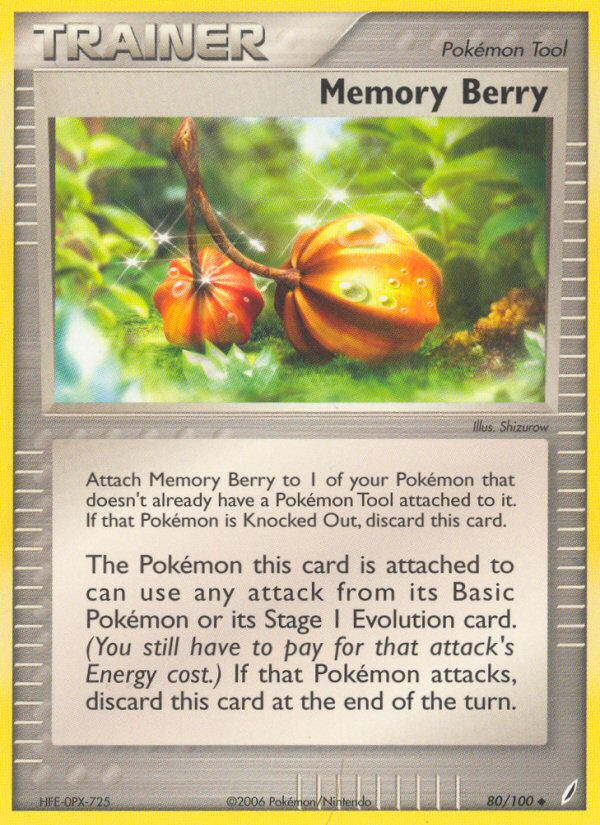 Memory Berry (Trainer: Pokémon Tool) (80/100) - Crystal Guardians Pokémon Card