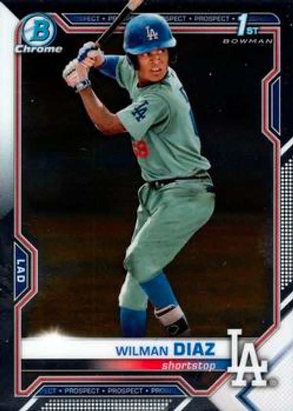 Wilman Diaz 2021 Bowman Chrome - Prospects Baseball #BCP-197