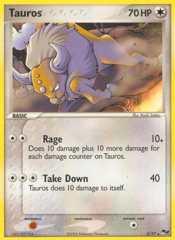 Tauros (5/17) - POP Series 2 Pokémon Card