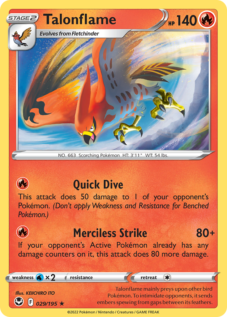 Talonflame (29/195) - Silver Tempest Pokémon Card