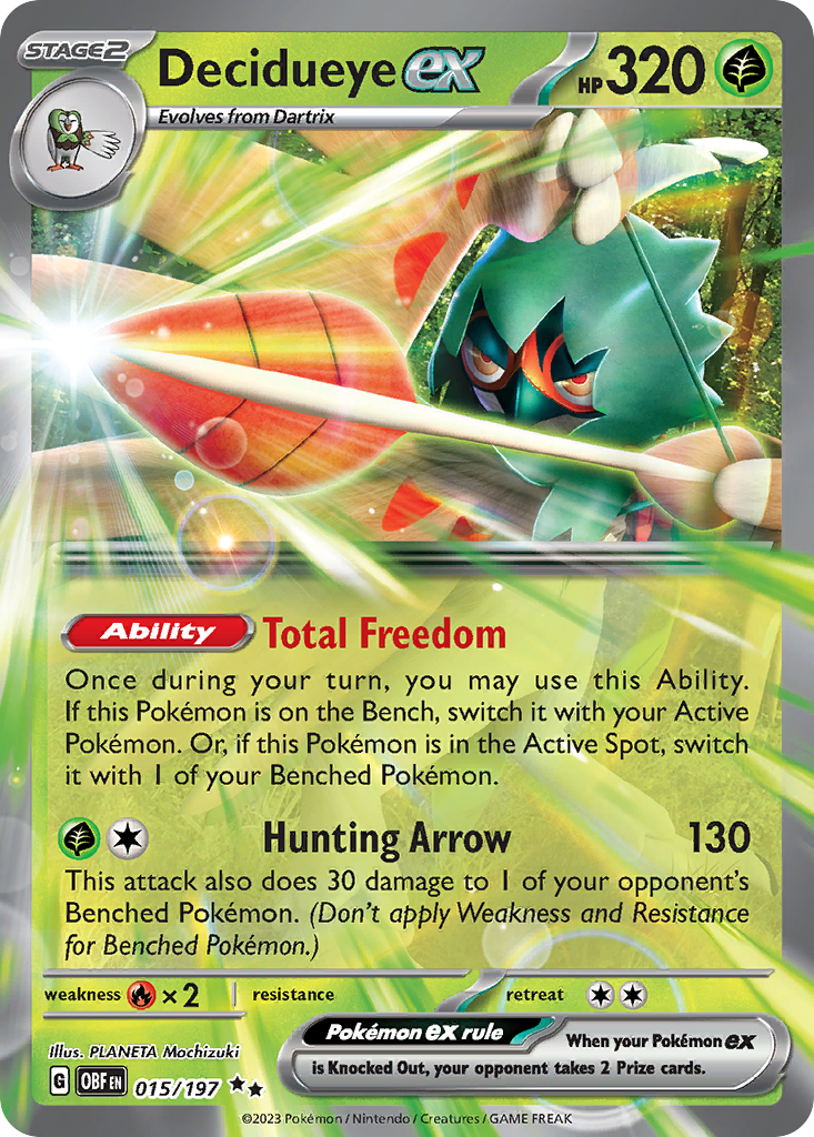 Decidueye ex (15/197) - Obsidian Flames Pokémon Card