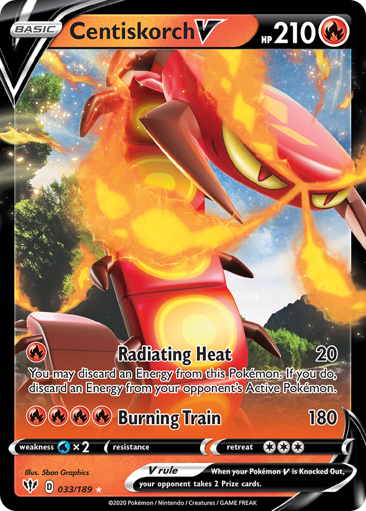 Centiskorch V (33/189) - Darkness Ablaze Pokémon Card