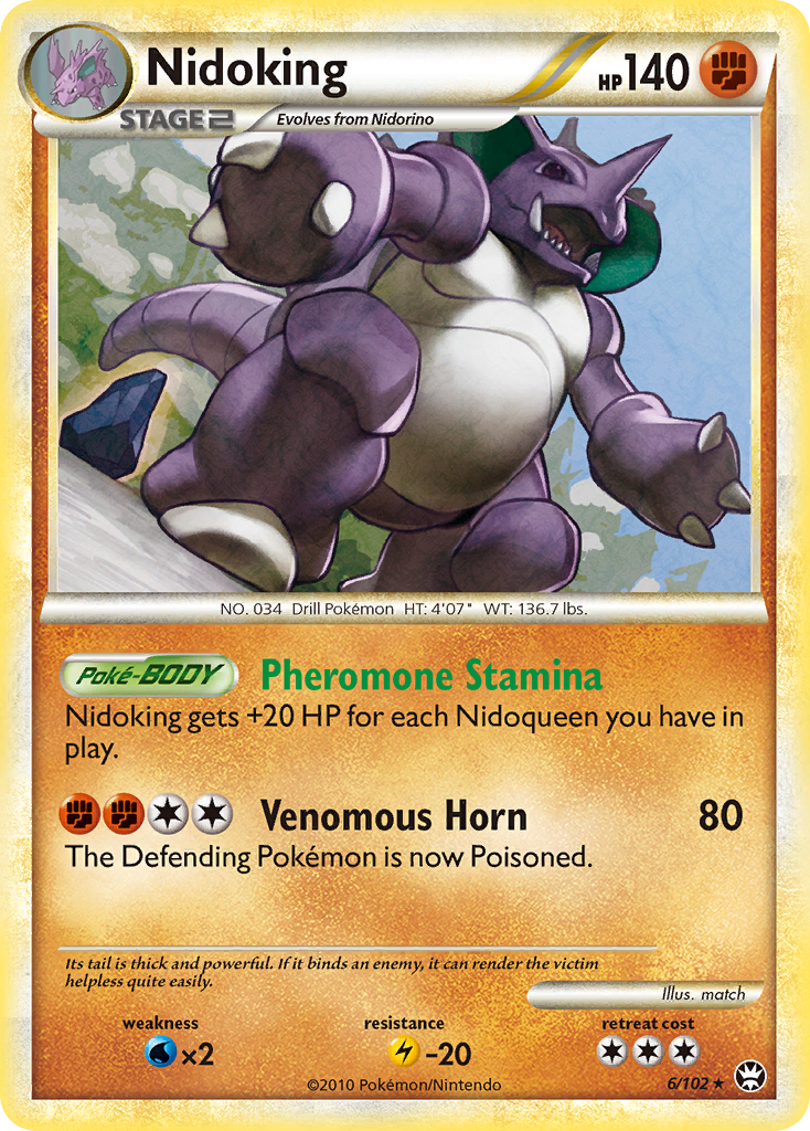 Nidoking (6/102) - HS—Triumphant Pokémon Card