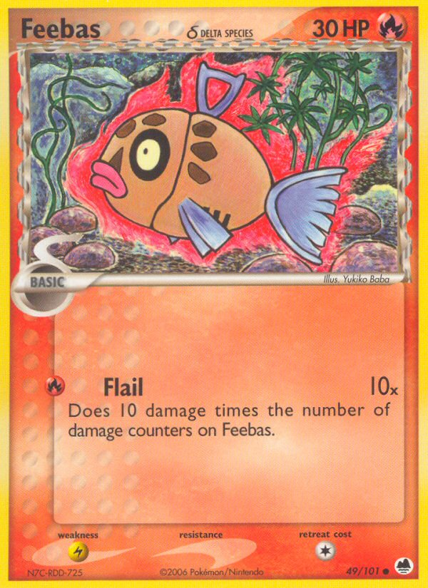 Feebas δ (49/101) - Dragon Frontiers Pokémon Card