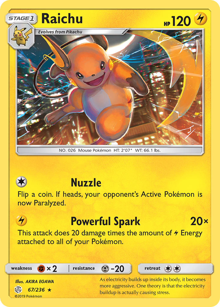 Raichu (67/236) - Cosmic Eclipse Pokémon Card