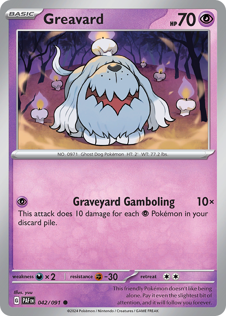 Greavard (42/91) - Paldean Fates Pokémon Card