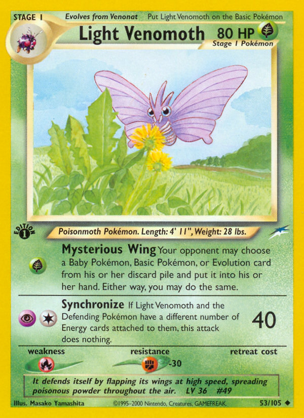 Light Venomoth (53/105) - Neo Destiny Pokémon Card