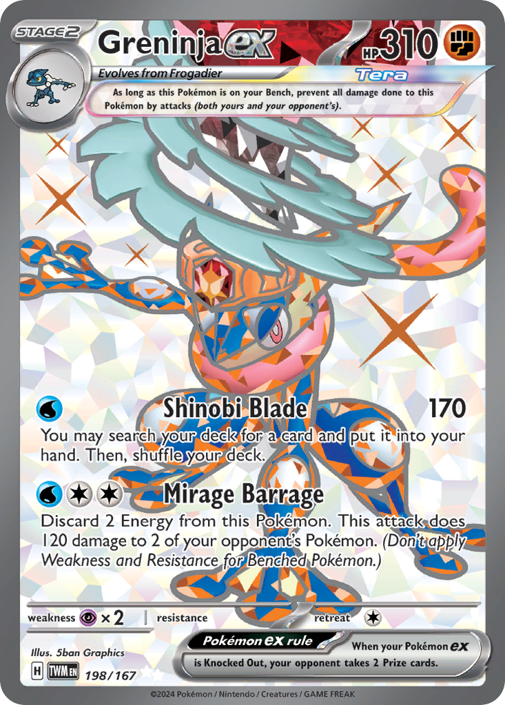 Greninja ex (198/167) - Twilight Masquerade Pokémon Card