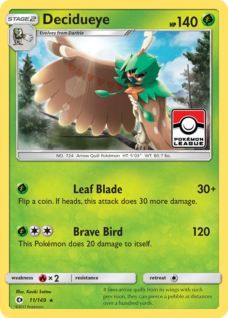 Decidueye (11/149) - Sun & Moon Pokémon Card