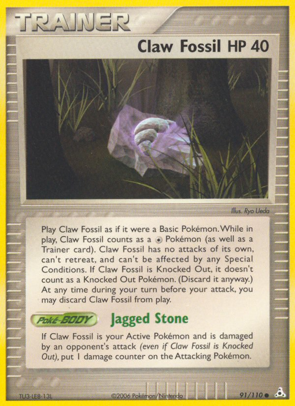 Claw Fossil (91/110) - Holon Phantoms Pokémon Card