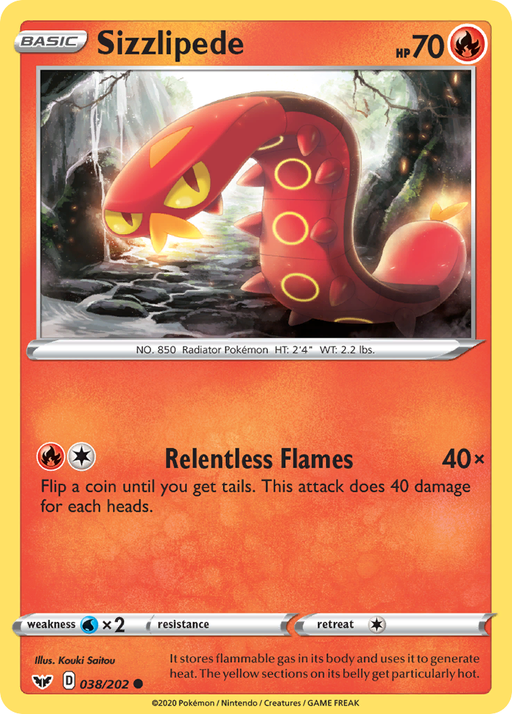 Sizzlipede (38/202) - Sword & Shield Pokémon Card