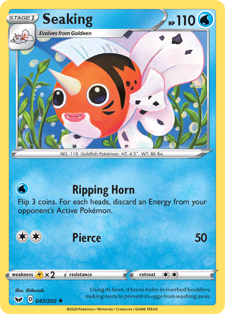 Seaking (47/202) - Sword & Shield Pokémon Card