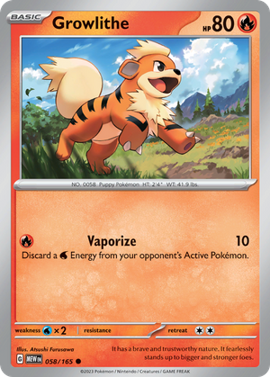 Growlithe (58/165) - 151 (Reverse Holo)
