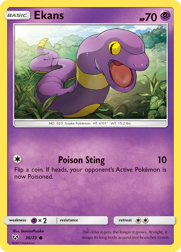 Ekans (36/73) - Shining Legends Pokémon Card