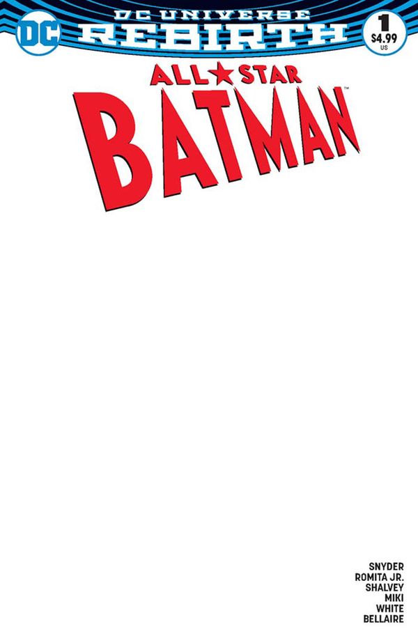 All Star Batman #1 (Blank Variant Cover)