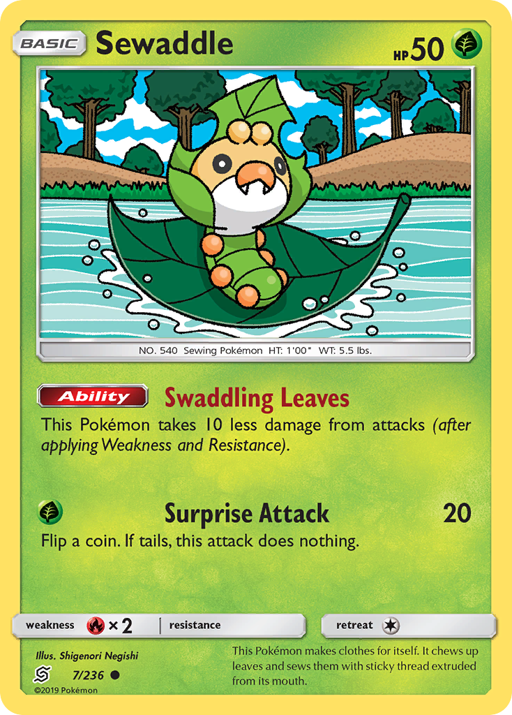 Sewaddle (7/236) - Unified Minds Pokémon Card