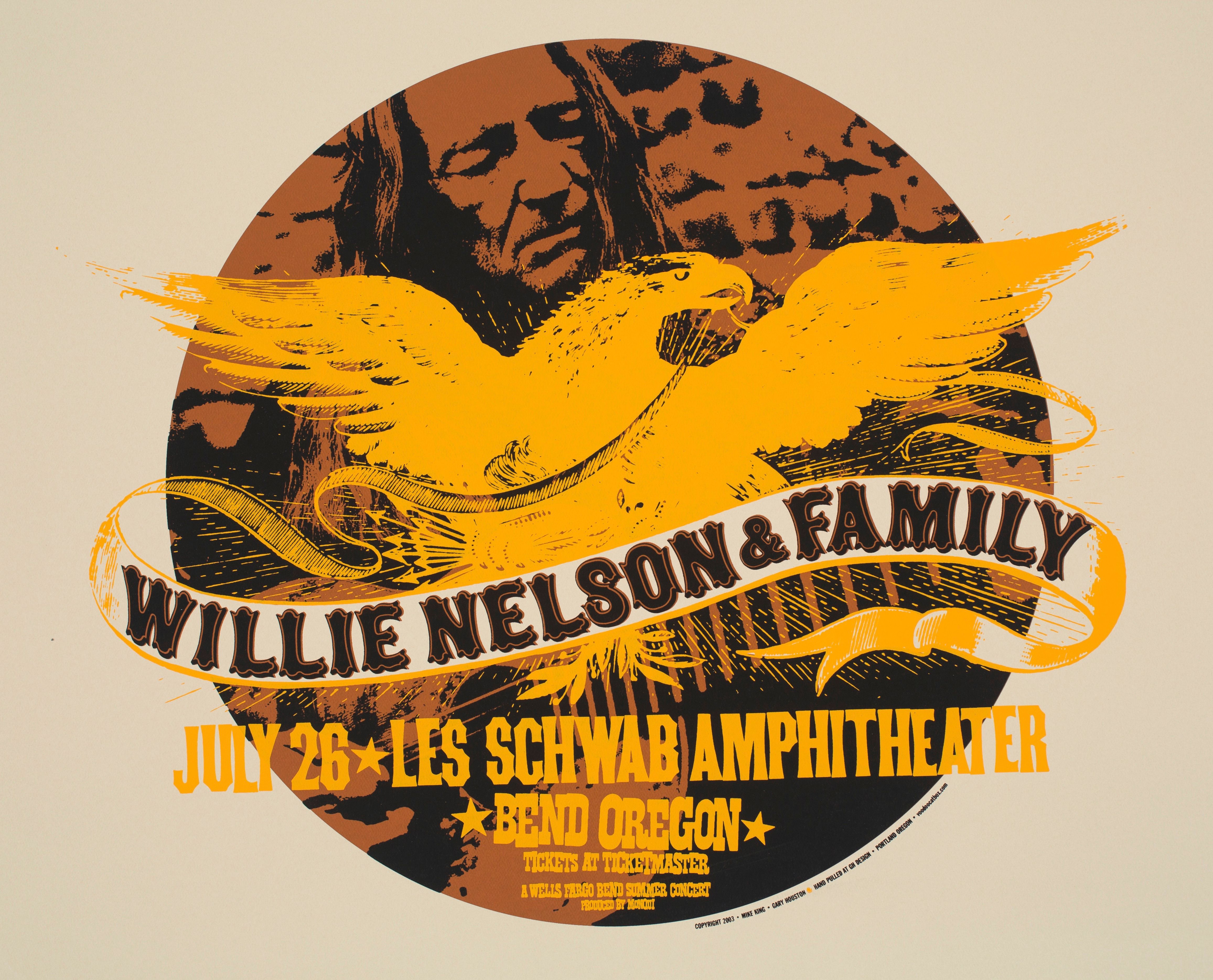 MXP-73.1 Willie Nelson Les Schwab Amphitheater 2003 Concert Poster