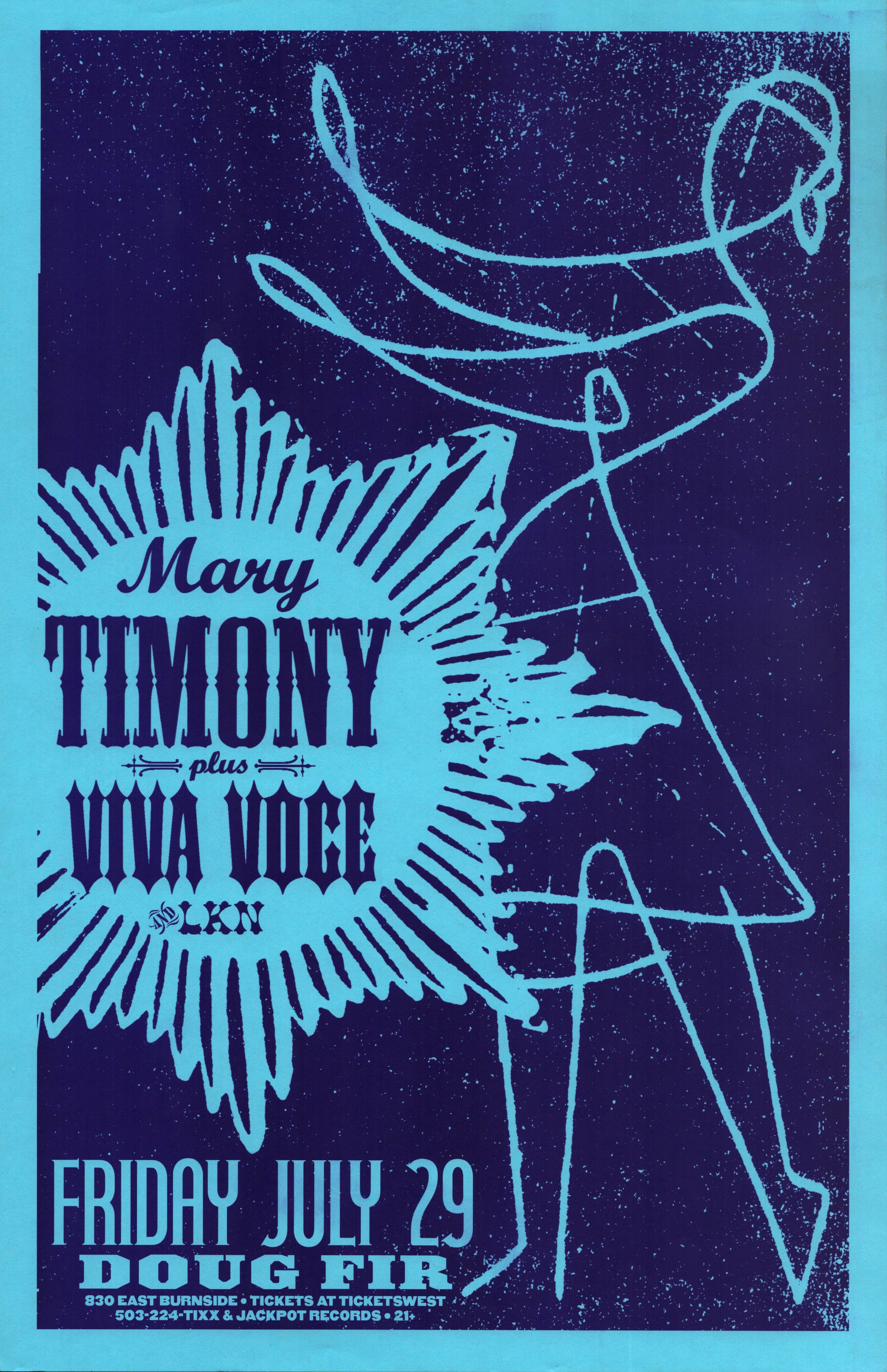 MXP-205.14 Mary Timony 2005 Doug Fir  Jul 29 Concert Poster