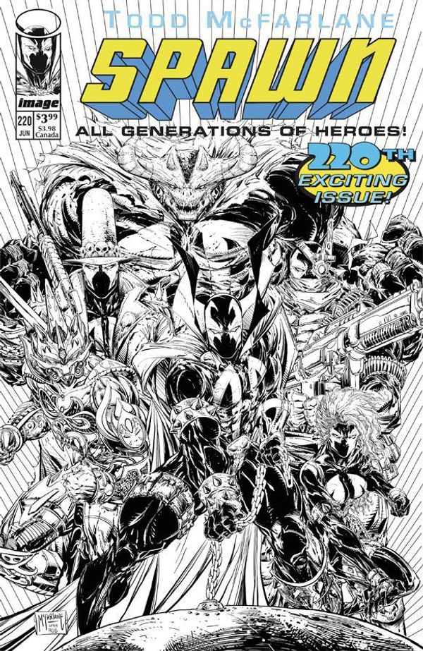 Spawn #220 (Black & White Youngblood Homage)