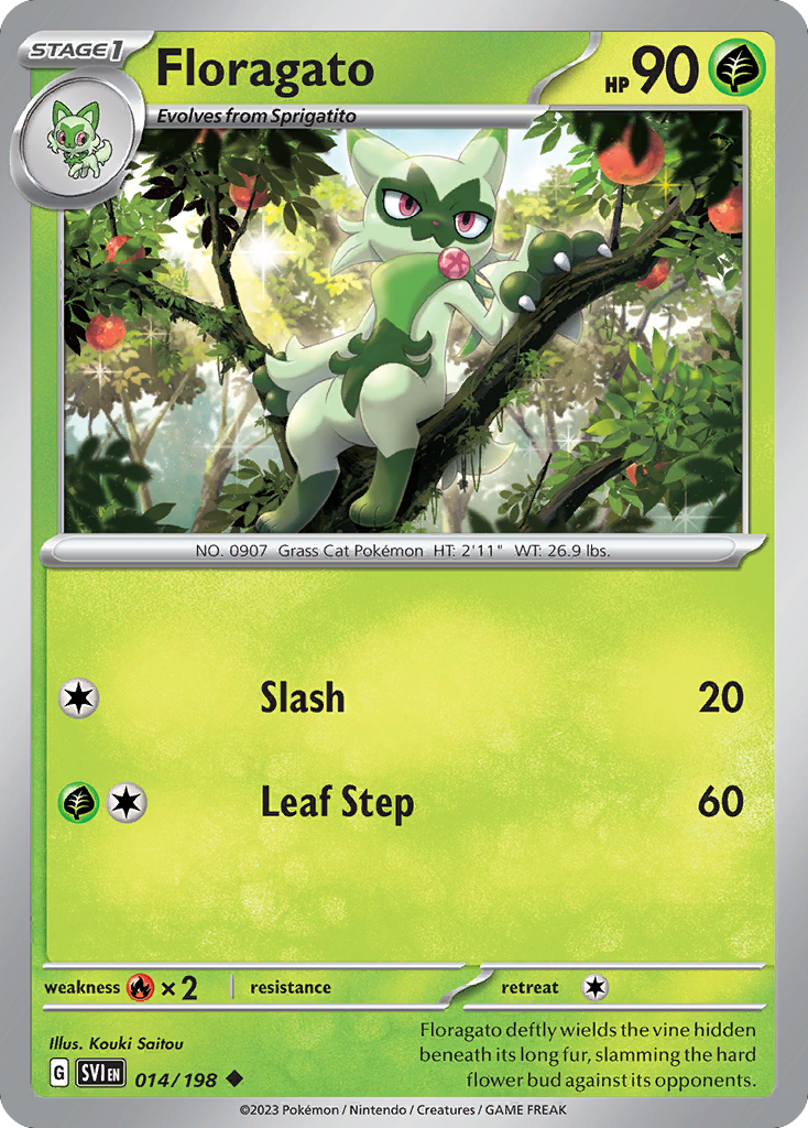 Floragato (14/198) - Scarlet & Violet Pokémon Card