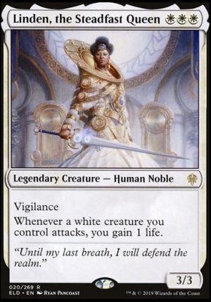 Linden, the Steadfast Queen 2x FOIL ELD MTG Throne of Eldraine Rare MINT white Linden, the Steadfast Queen 2x FOIL ELD MTG Throne of Eldraine Rare MINT white