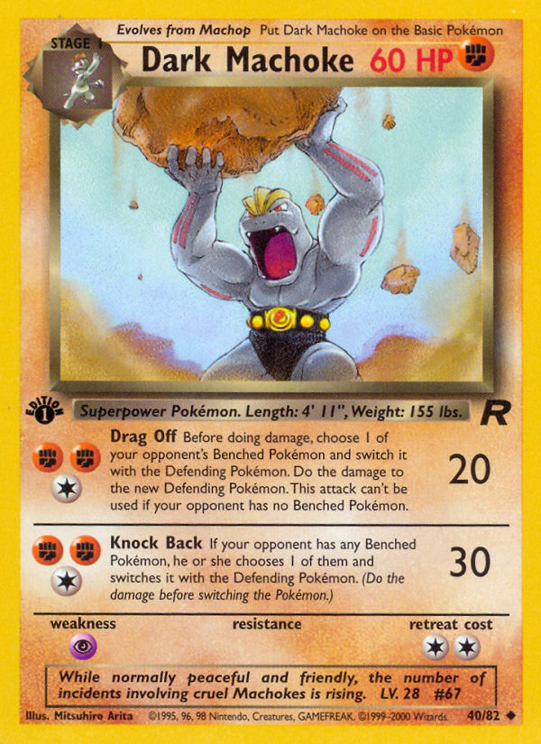 Dark Machoke (40/82) - Team Rocket (1st Edition) Pokémon Card