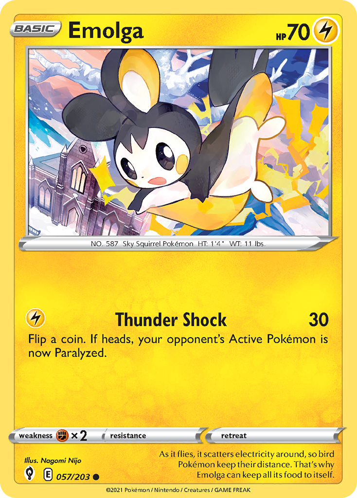 Emolga (57/203) - Evolving Skies Pokémon Card