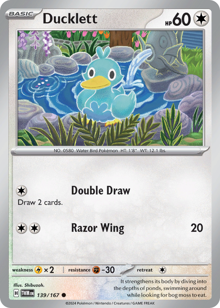 Ducklett (139/167) - Twilight Masquerade Pokémon Card