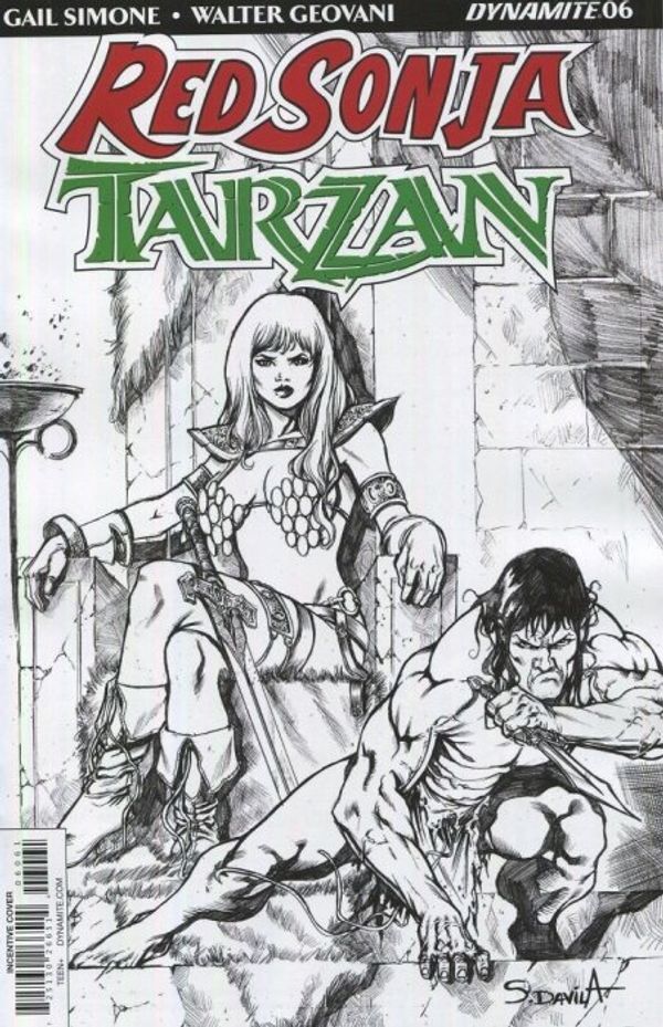 Red Sonja/Tarzan #6 (20 Copy Davila B&w Cover)