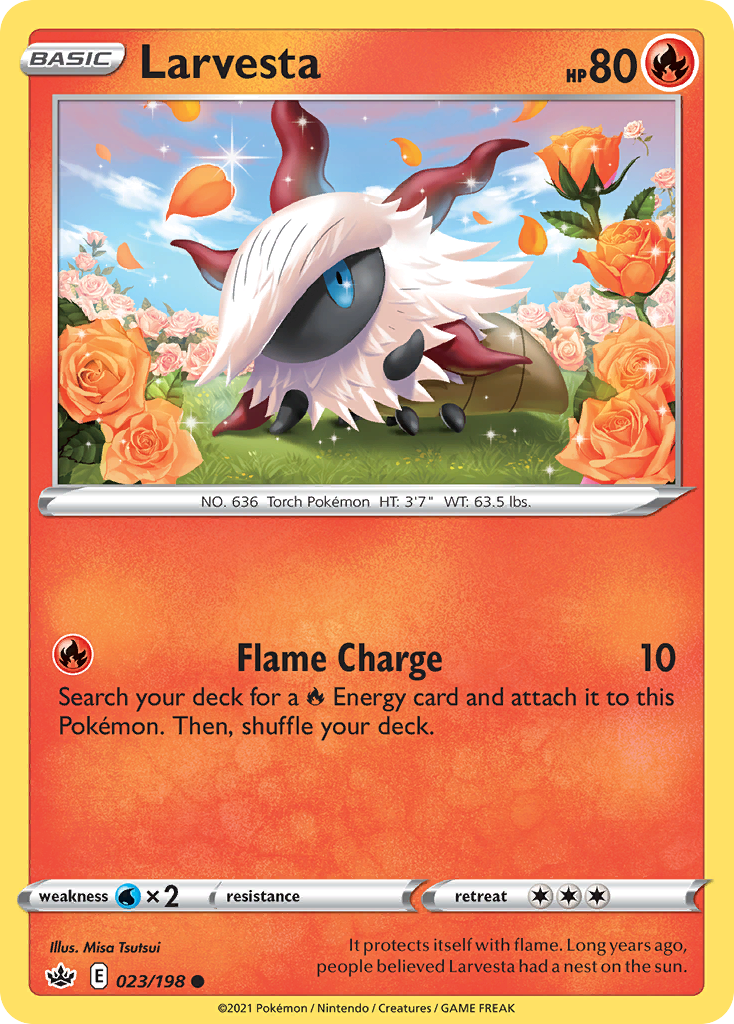 Larvesta (23/198) - Chilling Reign Pokémon Card