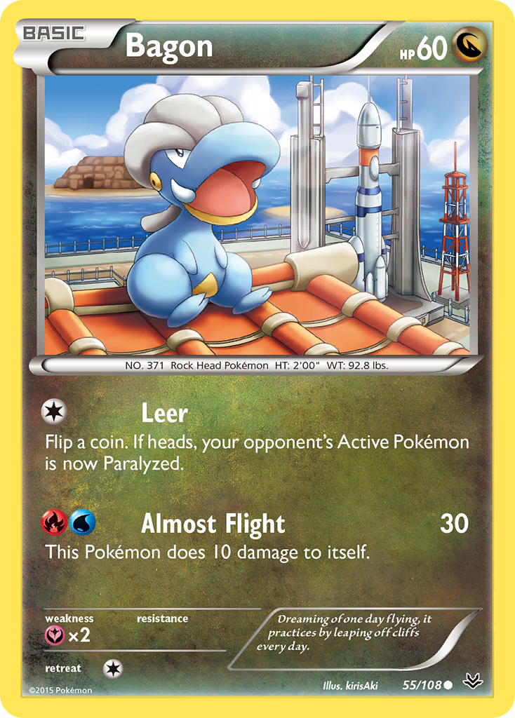 Bagon (55/108) - Roaring Skies Pokémon Card