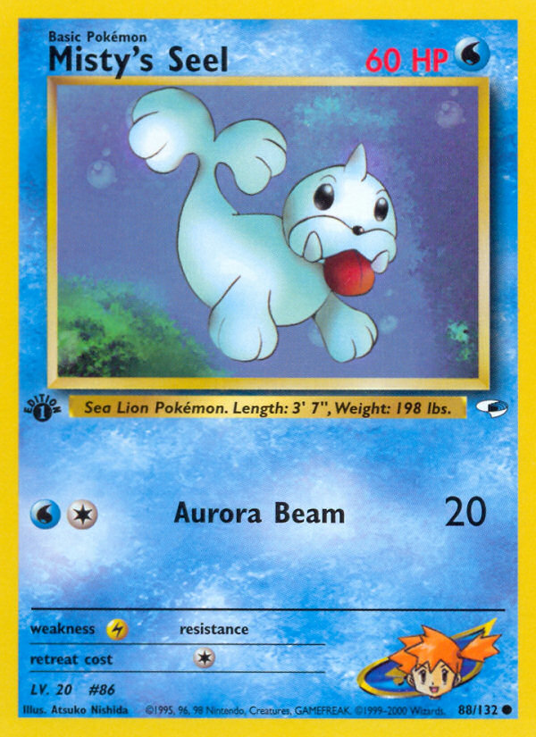 Misty's Seel (88/132) - Gym Heroes (1st Edition) Pokémon Card