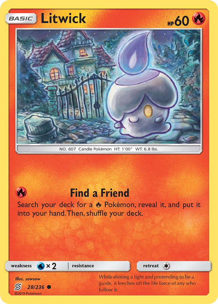 Litwick (28/236) - Unified Minds Pokémon Card