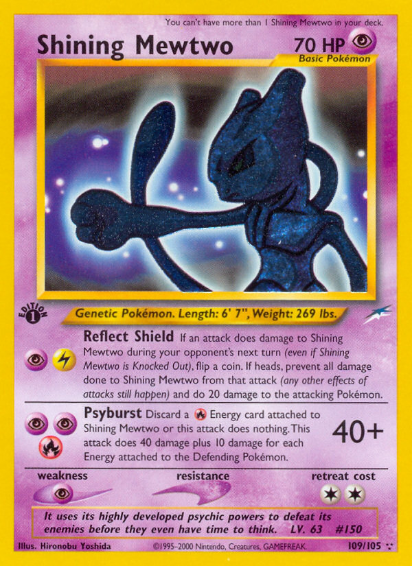 Shining Mewtwo (109/105) - Neo Destiny Pokémon Card