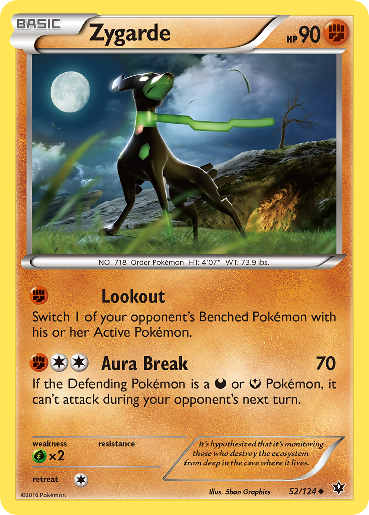 Zygarde (52/124) - Fates Collide Pokémon Card