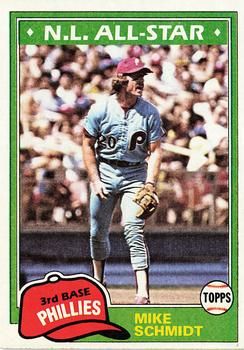 1983 Topps Baseball # 399 Mike Schmidt NL All Star 3rd Base