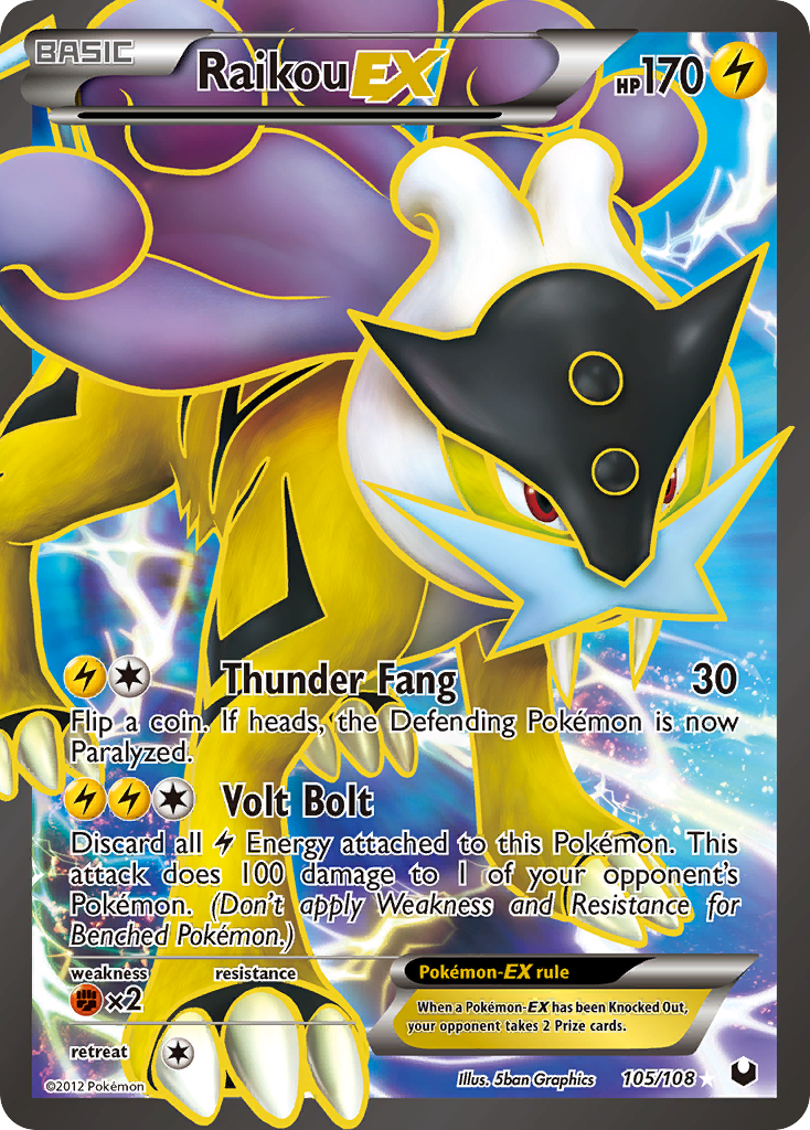 Raikou EX (105/108) - Dark Explorers Pokémon Card