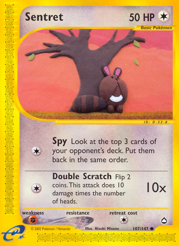 Sentret (107/147) - Aquapolis Pokémon Card