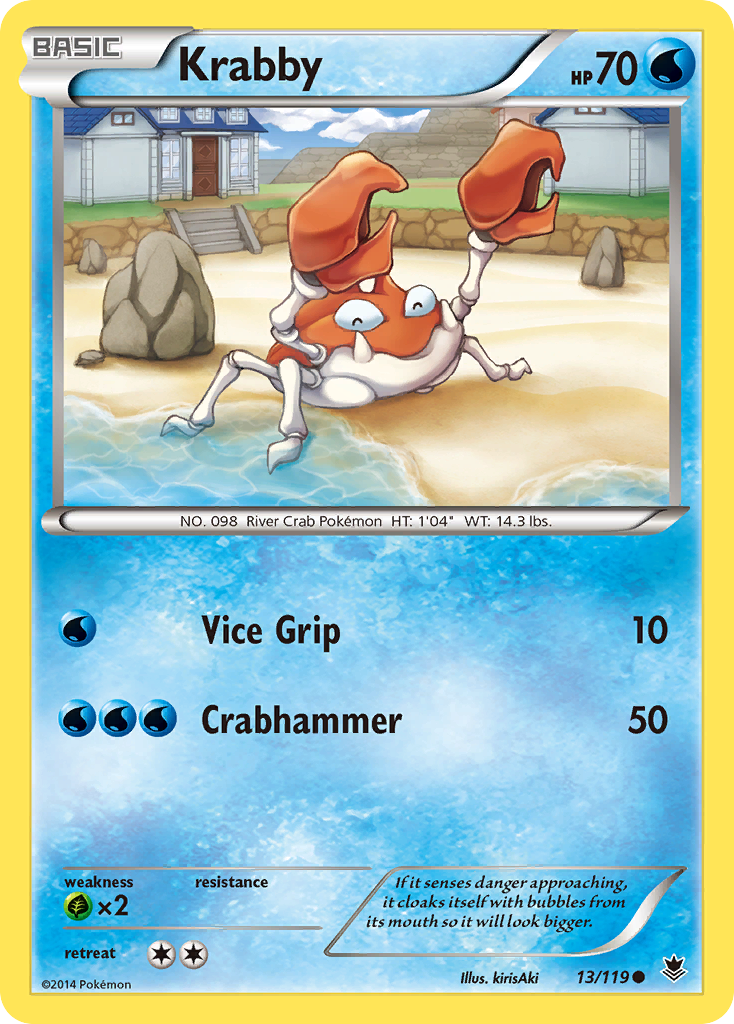 Krabby (13/119) - Phantom Forces Pokémon Card