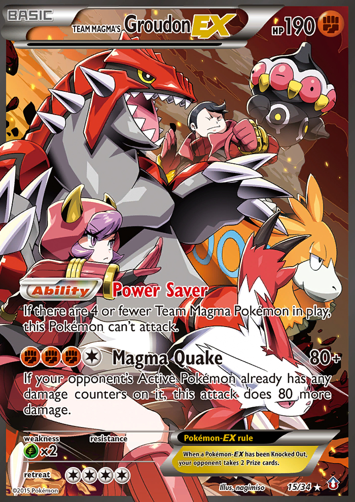 Team Magma's Groudon EX (15/34) - Double Crisis Pokémon Card