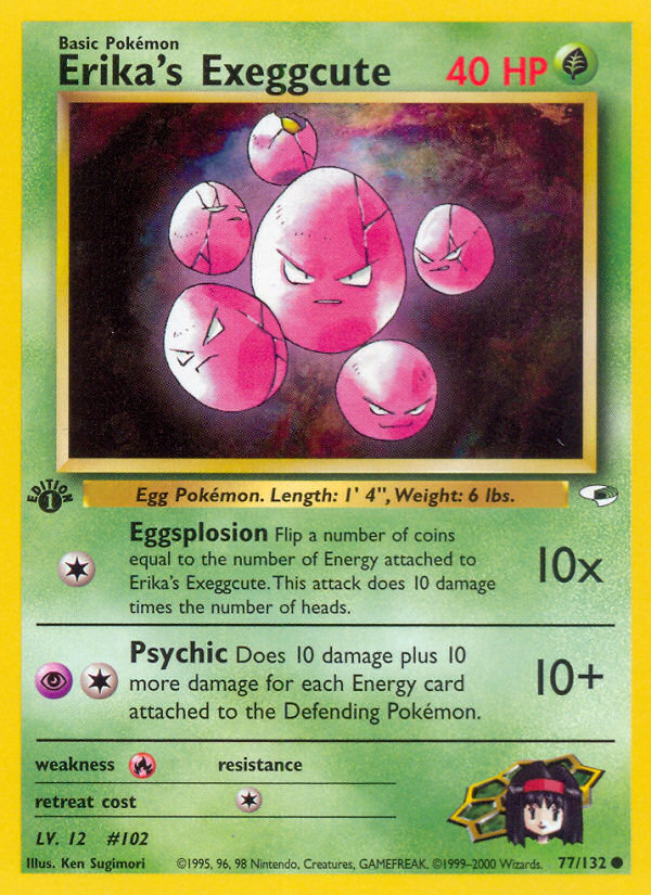 Erika's Exeggcute (77/132) - Gym Heroes (1st Edition) Pokémon Card