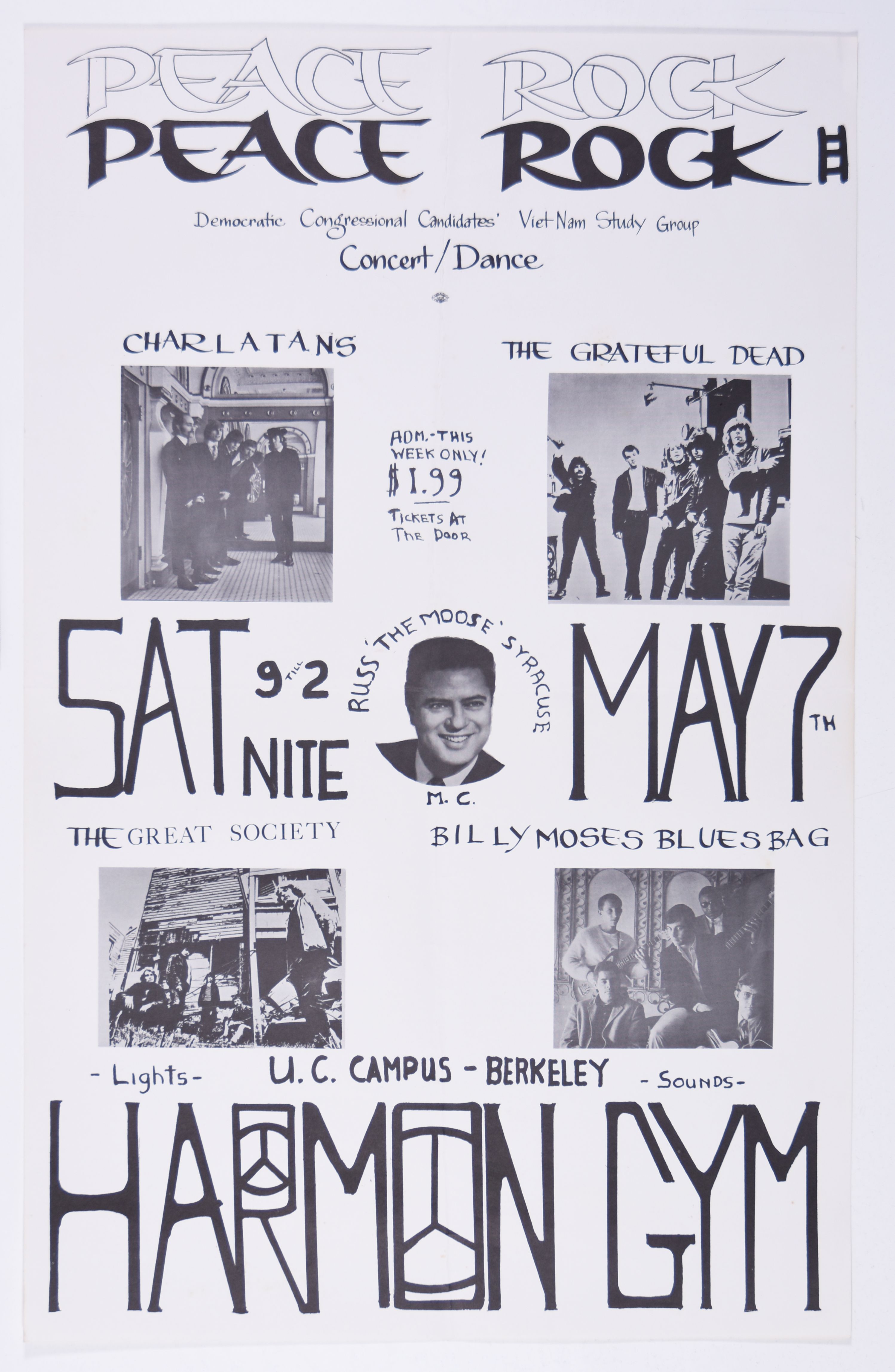 Grateful Dead / Charlatans Peace Rock III 1966 Concert Poster