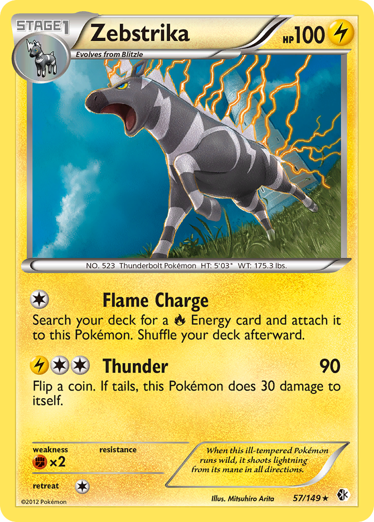 Zebstrika (57/149) - Boundaries Crossed Pokémon Card