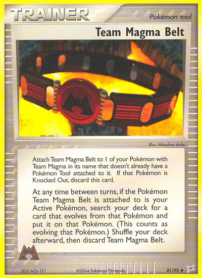 Team Magma Belt (Trainer: Pokémon Tool) (81/95) - Team Magma vs Team Aqua Pokémon Card