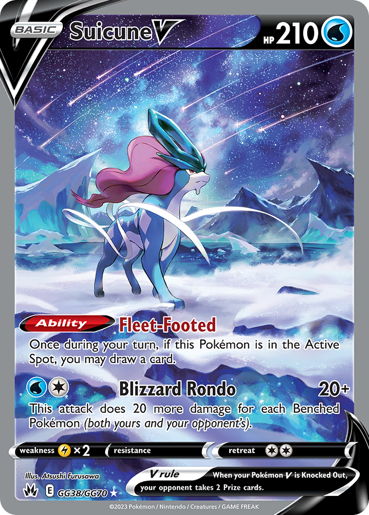 Suicune V (GG38) - Crown Zenith Galarian Gallery Pokémon Card