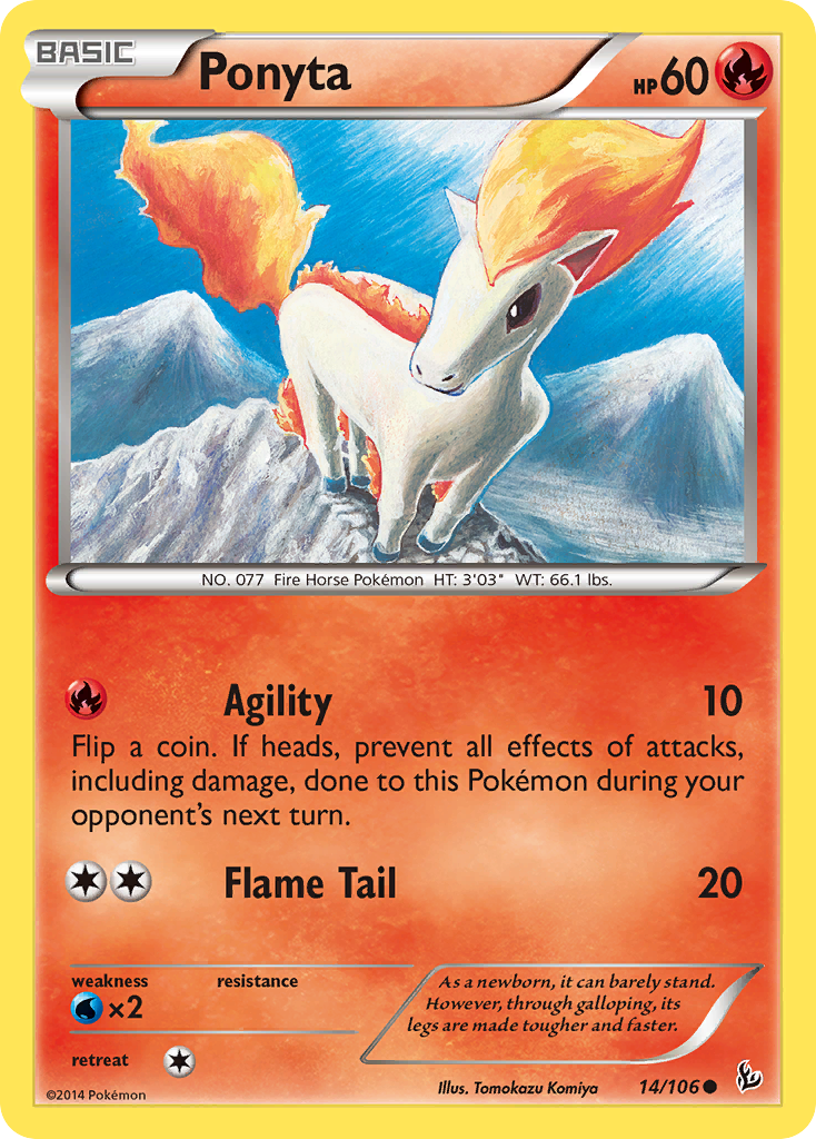 Ponyta (14/106) - Flashfire Pokémon Card