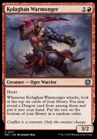 Kolaghan Warmonger (March of the Machine: The Aftermath) Trading Card