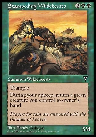 Stampeding Wildebeests (Visions) Trading Card