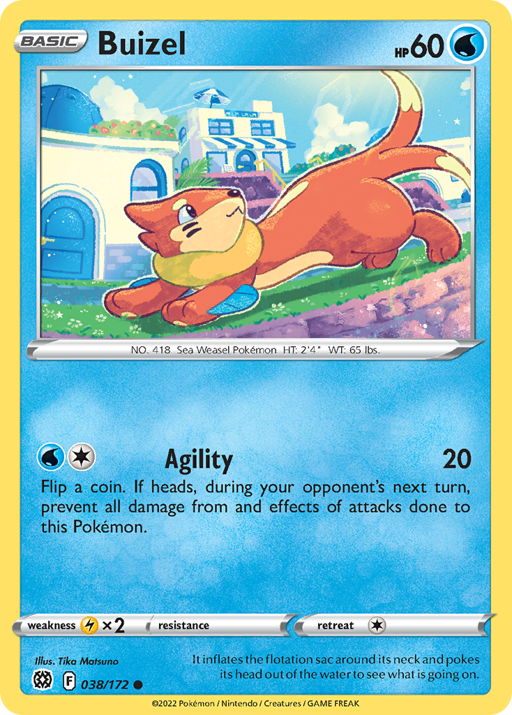 Buizel (38/172) - Brilliant Stars Pokémon Card