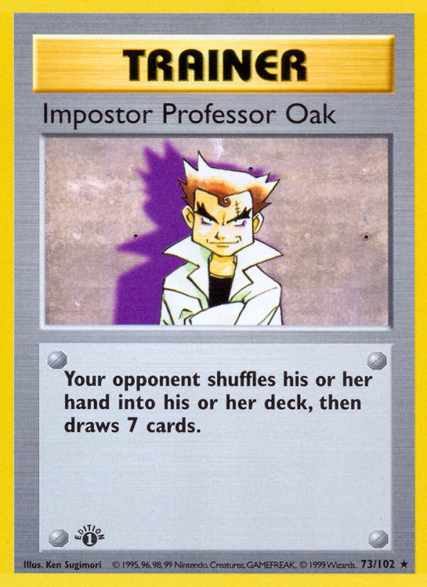 Impostor Professor Oak (73/102) - Base (1st Edition) Pokémon Card